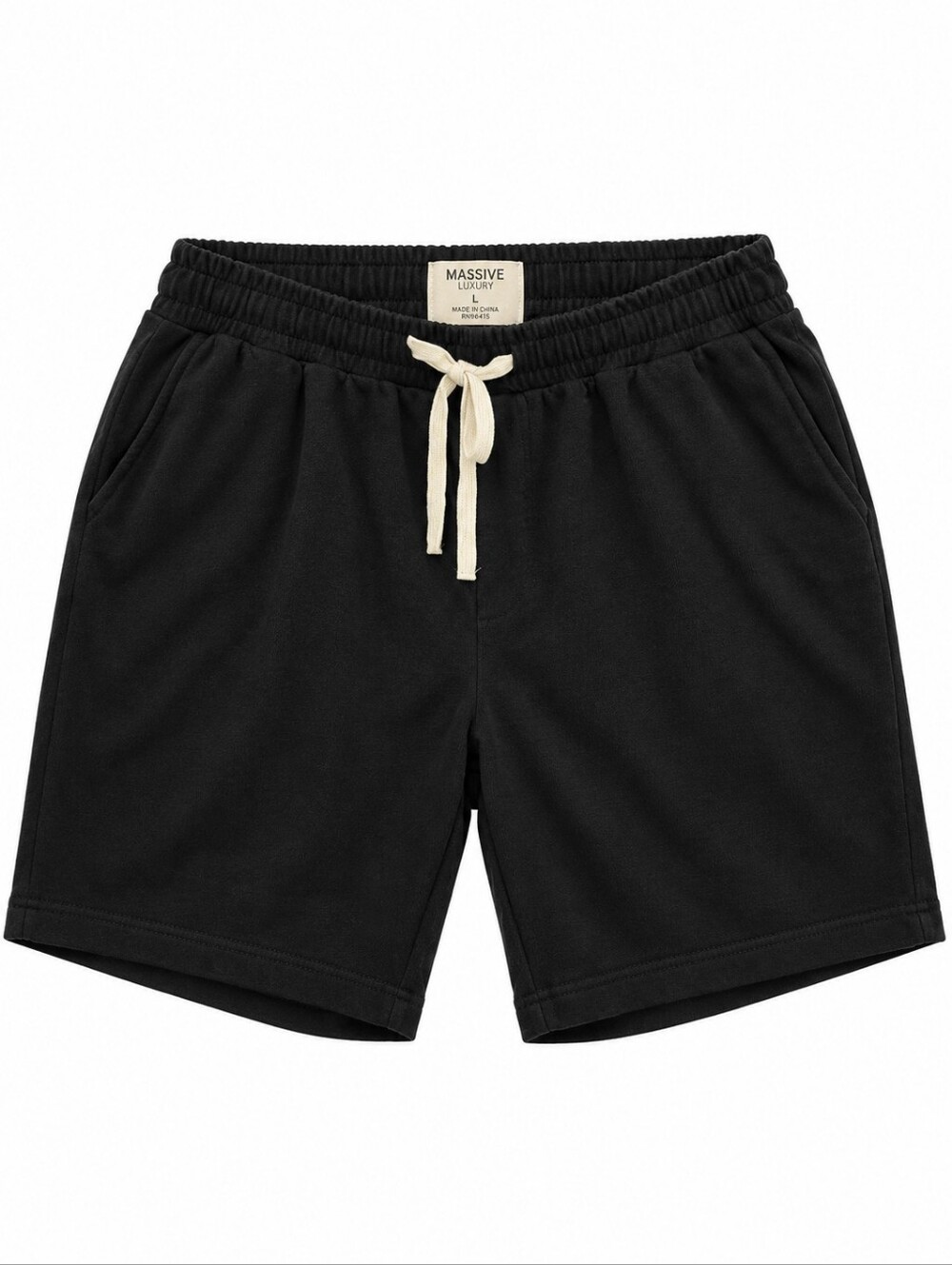 Men's Massive Luxury Black Drawstring Shorts